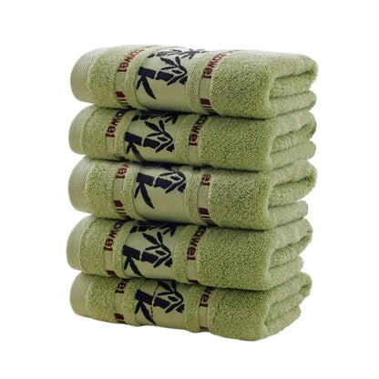 1 / 5 / 10pcs Bamboo Fiber Hand & Bath Towels – Natural Cool, Soft & Quick-Drying Embroidered Towels for Bathroom, Gym & Shower