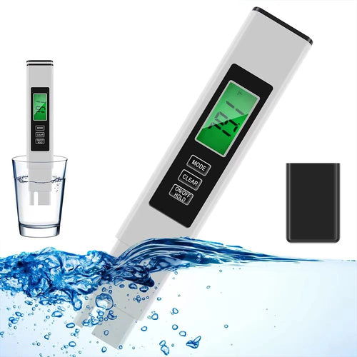 3 in 1 TDS Meter Digital Water Quality Tester, EC/Temperature 0-9990 ppm, Portable with Carrying Leather Case for Drinking