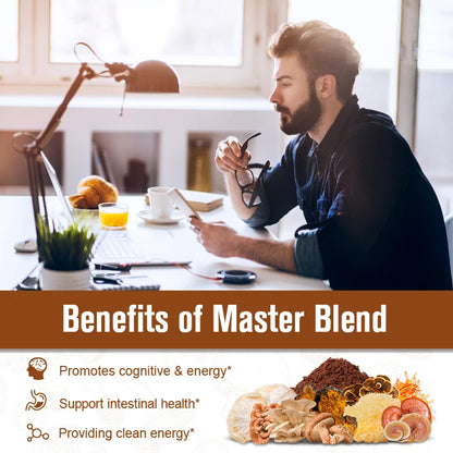 Greenpeople Lion’s Mane Mushroom Coffee – With Reishi, Cordyceps & Turkey Tail for Energy, Mental Clarity & Focus, Brain Booster