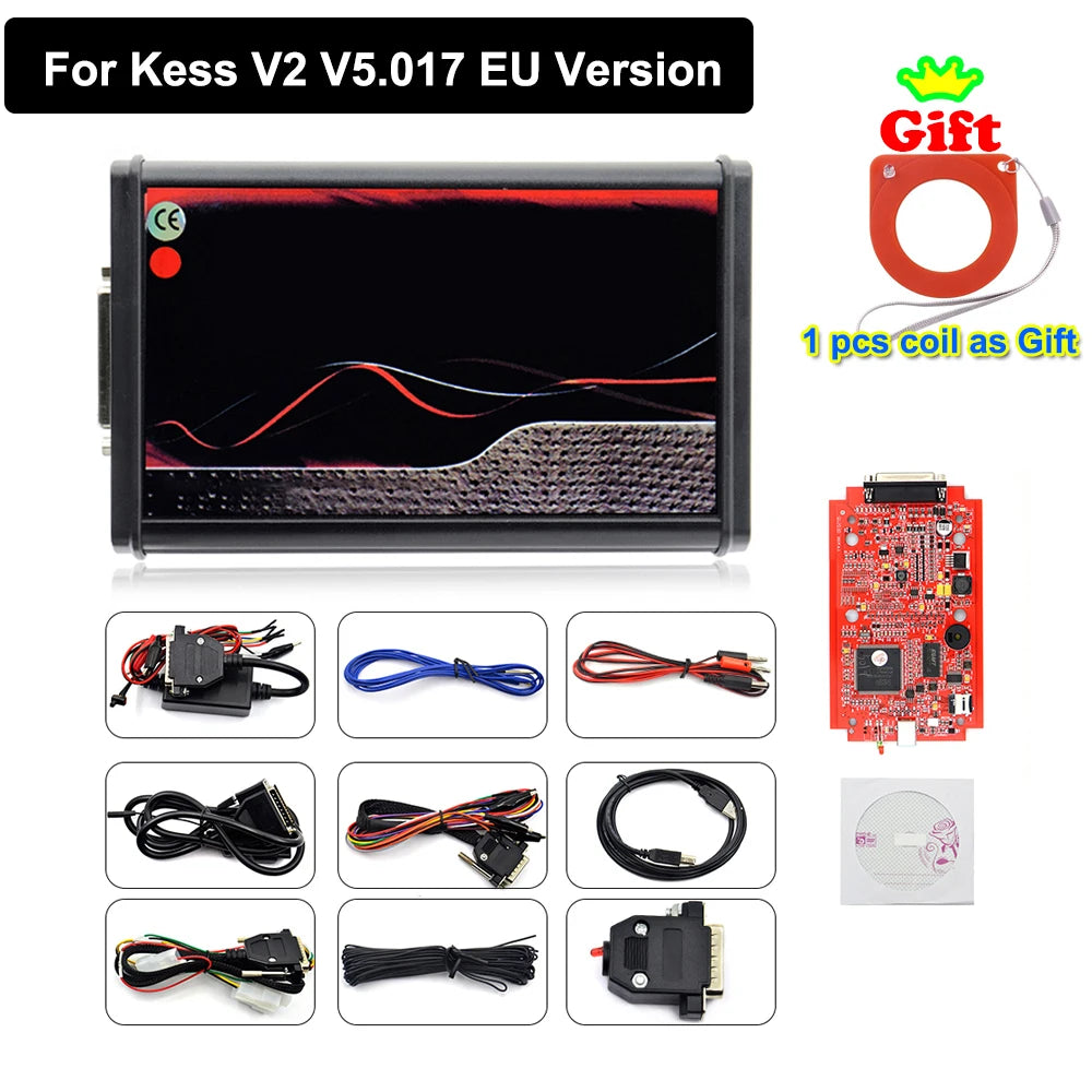 EU Version ECU Programming & Tuning Tool – Kess V2 V5.017 / KTAG V7.020 Red PCB | Car & Truck Master BDM Software