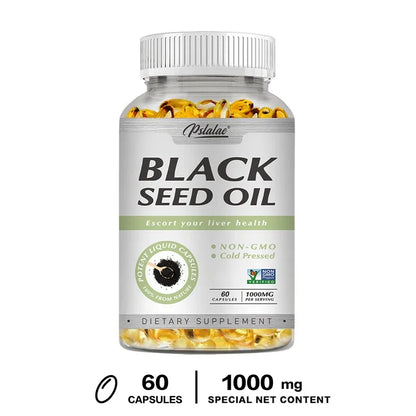 Black Seed Oil Capsules 1000mg – Supports Digestive Health, Immune Function & Brain Health, Antioxidant
