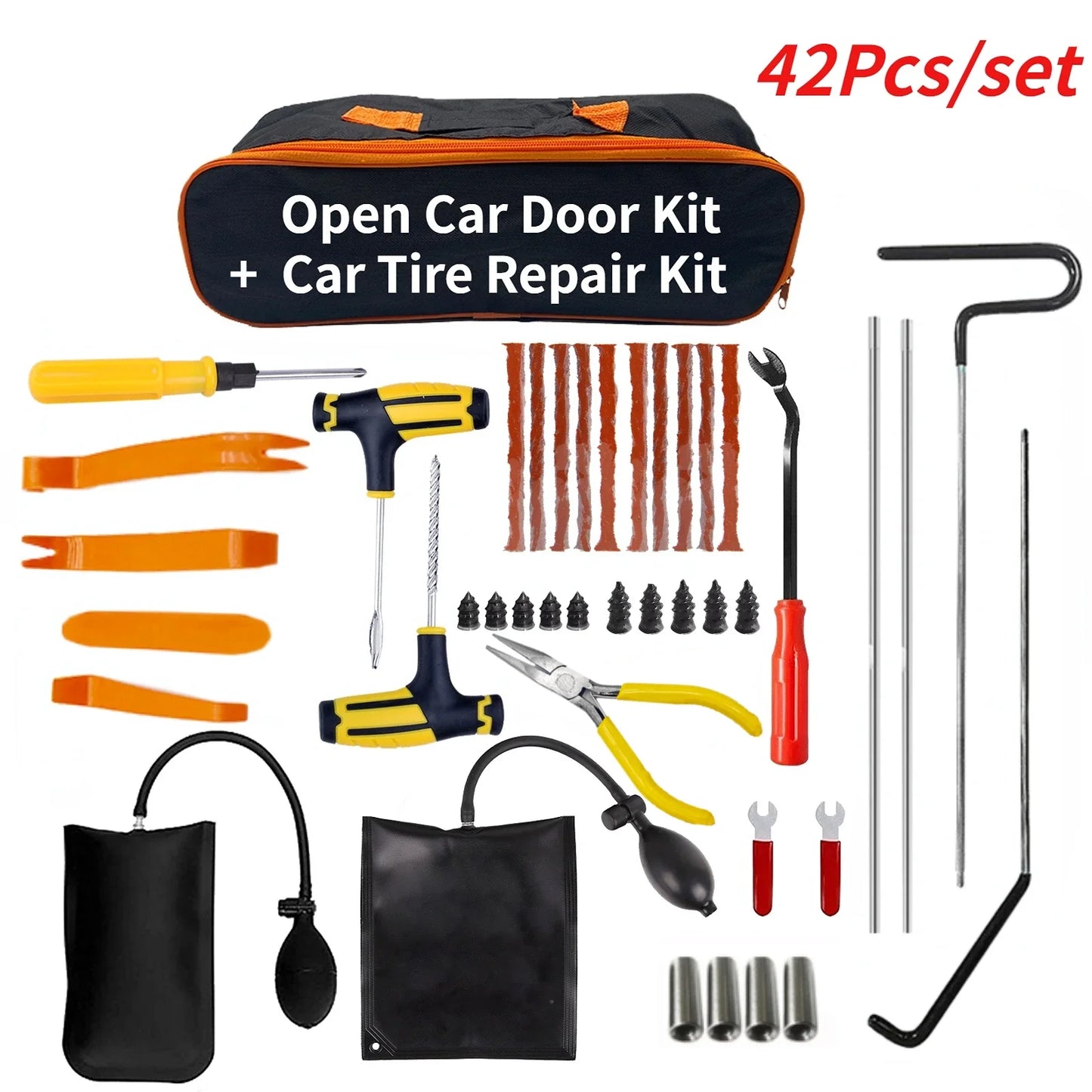 Zoposon Auto Wedge Pump Locksmith Thickened Door Repair Air Cushion Emergency Car Open Unlock Tool Kit With Long Reach Grabber