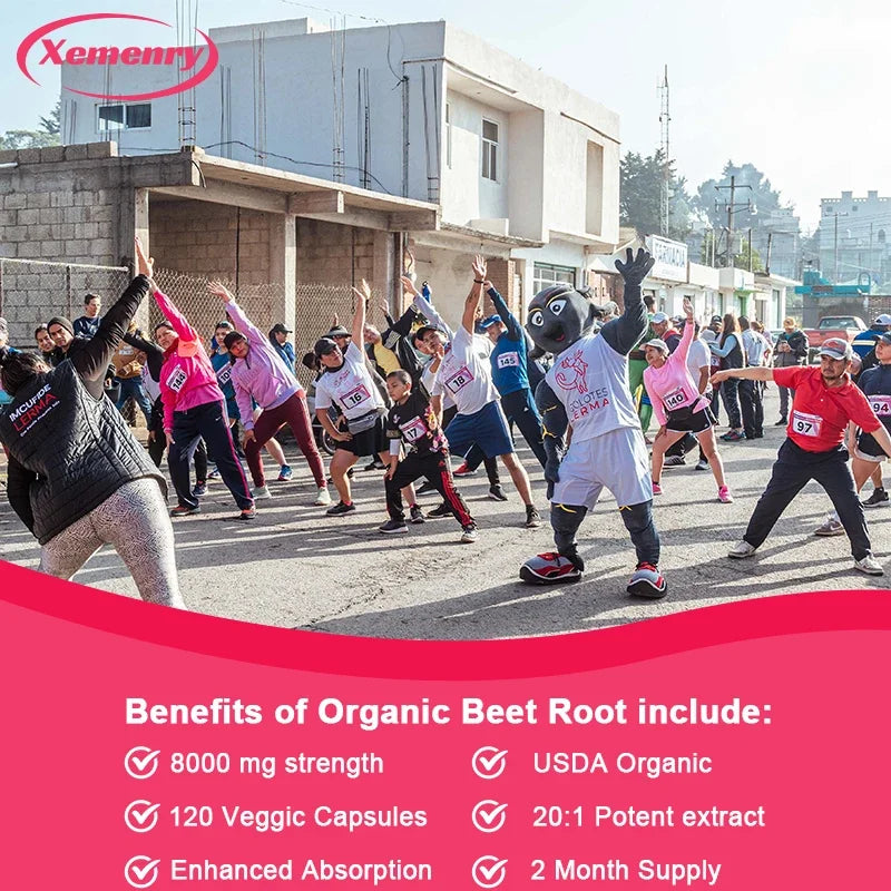 Organic Beetroot Capsules 8000mg – Supports Athletic Performance, Heart Health & Digestion