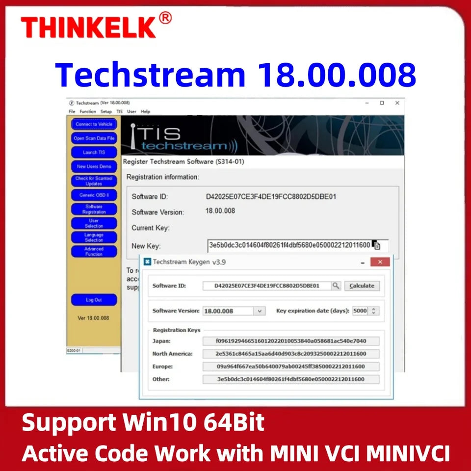 Toyota Techstream v18.00.008 – Licensed Software Access & Activation Support (MINI VCI Compatible)