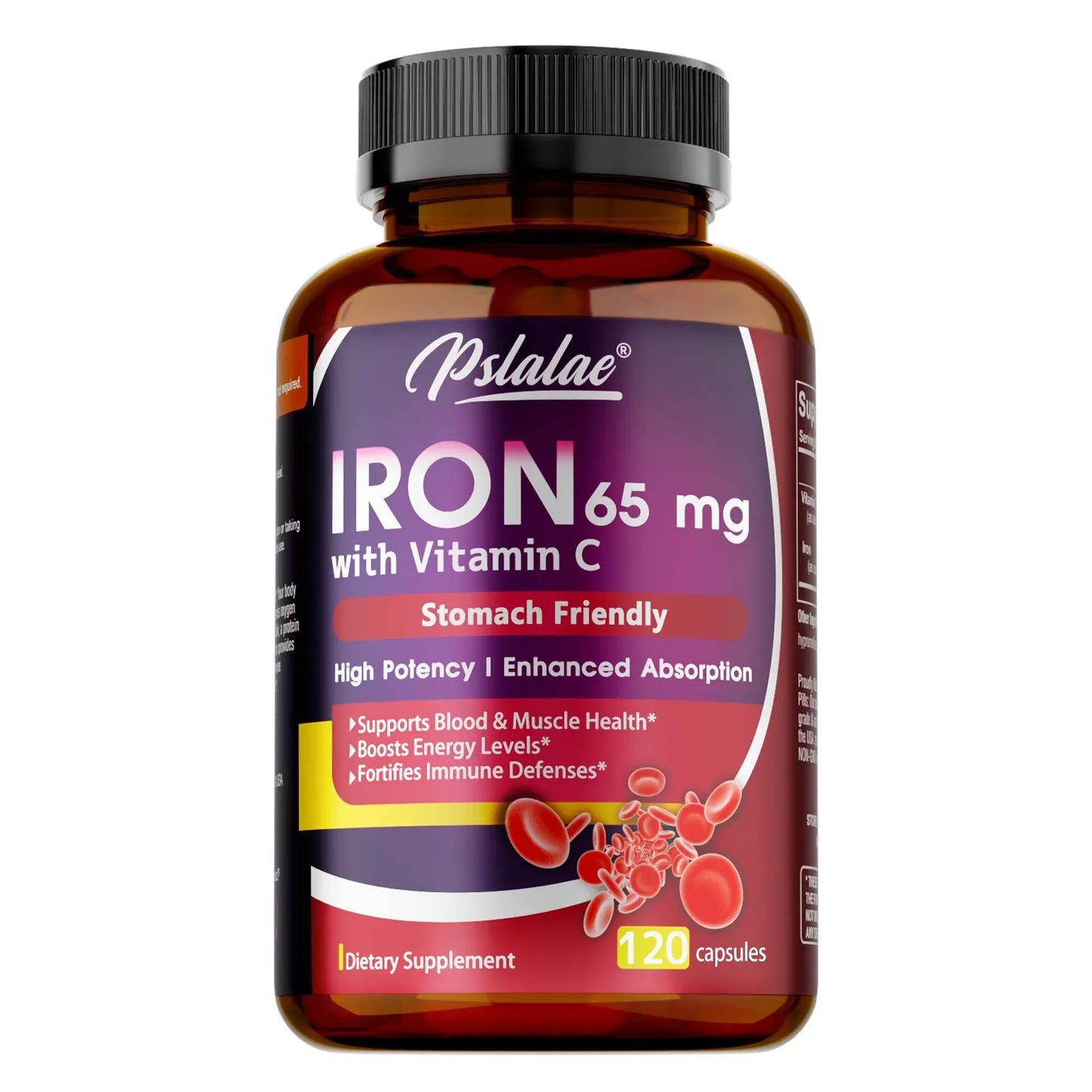 ✨ Iron Supplement 65 mg with Vitamin C – Maximized Absorption, Energy & Immune Support