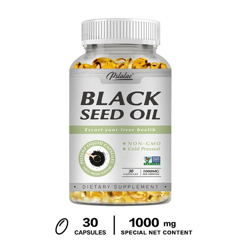 Black Seed Oil Capsules 1000mg – Supports Digestive Health, Immune Function & Brain Health, Antioxidant