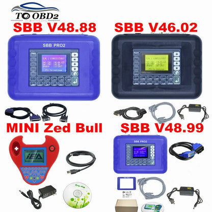 Newest SBB PRO2 V48.99 Key Programmer – No Tokens | Supports Toyota G-Chip & New Cars to 2017 | Multi-Language