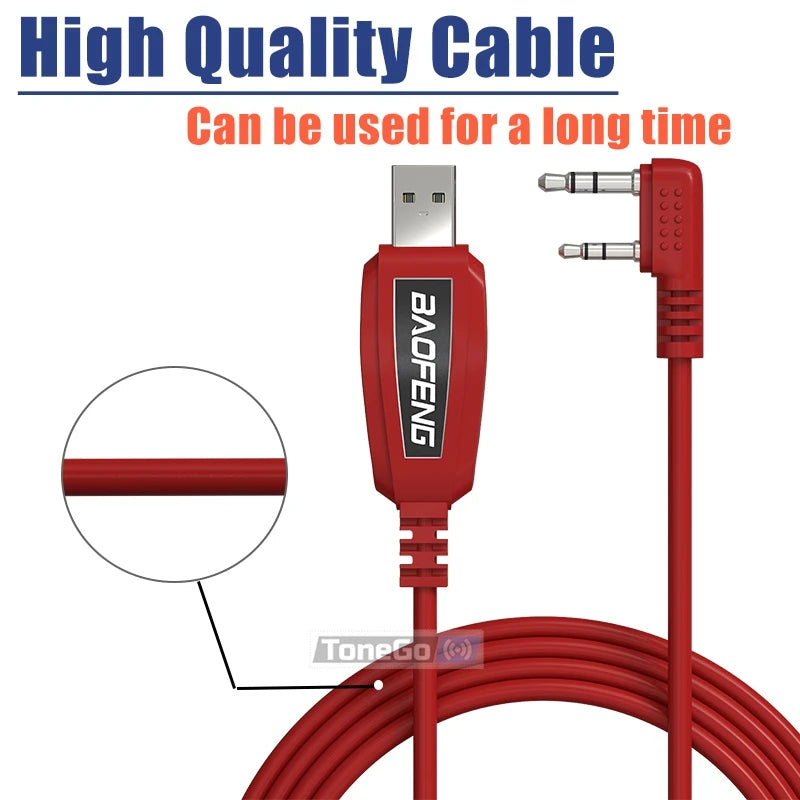 🔌 Baofeng USB Programming Cable – PL2303 / CH340 Chip | Plug-and-Play for DM-32, UV-32, Quansheng TK11 Series (Win11 Compatible)