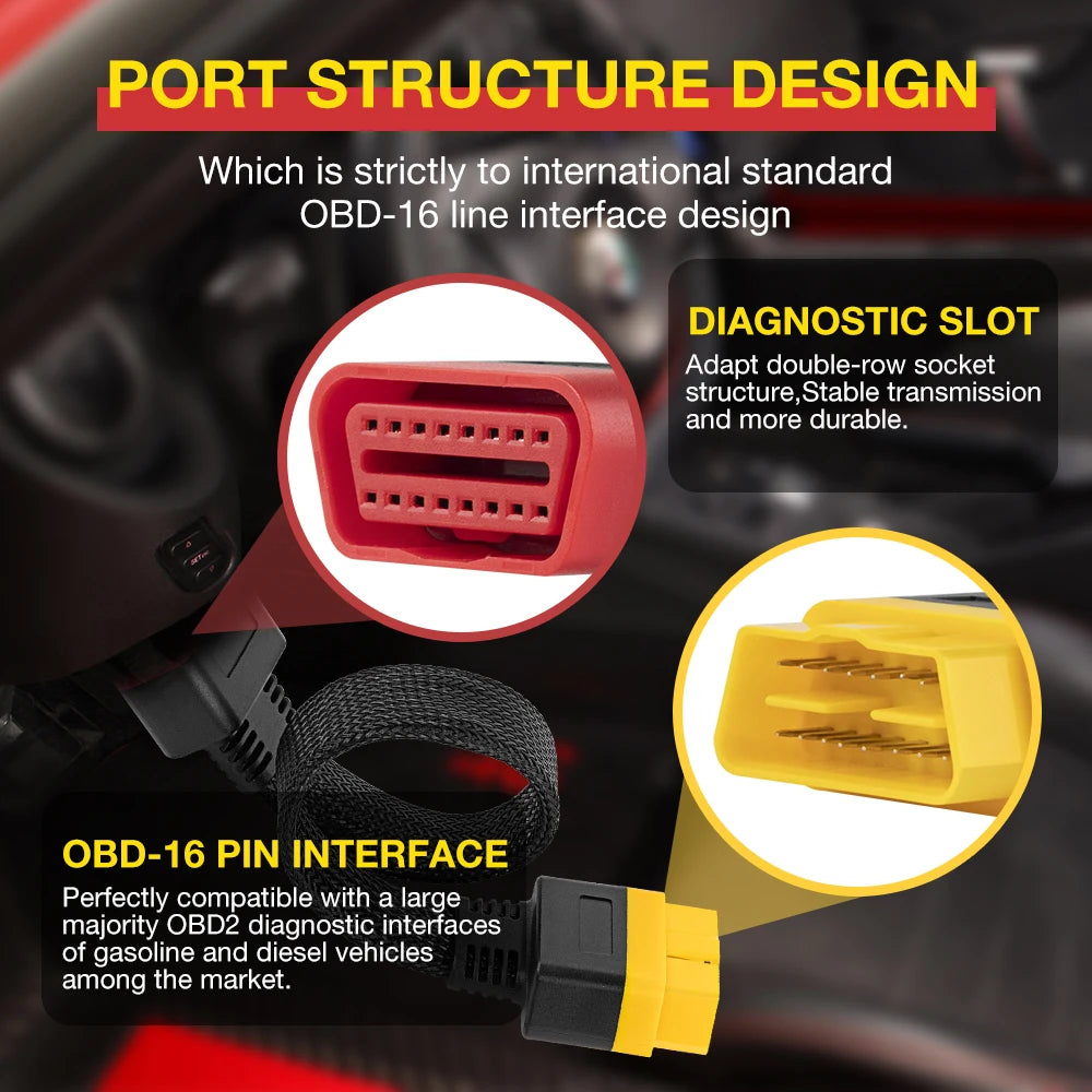Universal 16-Pin OBD-II Extension Cable – Male to Female Auto Diagnostic Connector