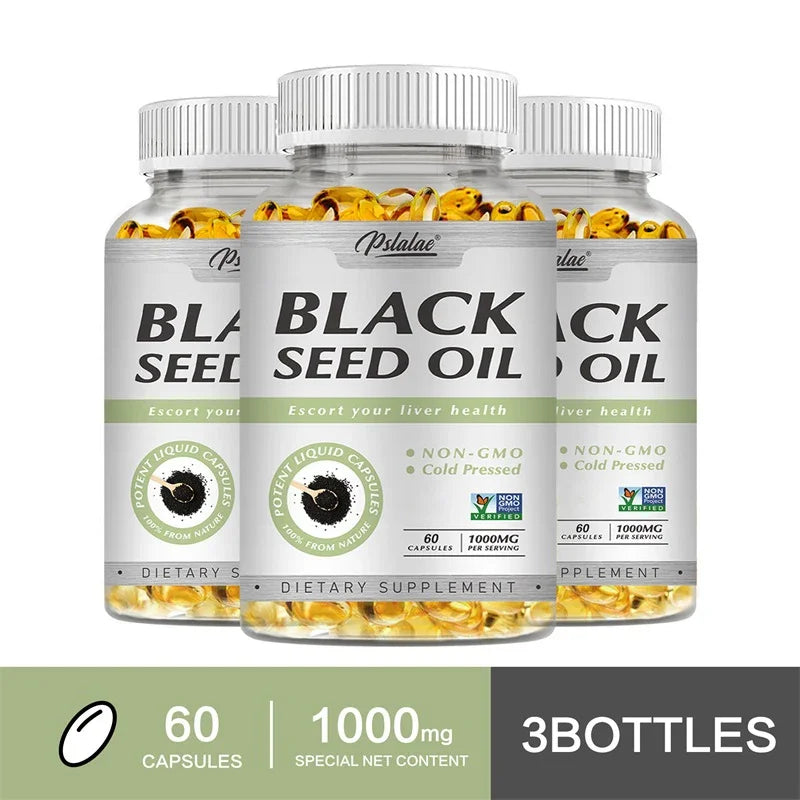 Black Seed Oil Capsules 1000mg – Supports Digestive Health, Immune Function & Brain Health, Antioxidant