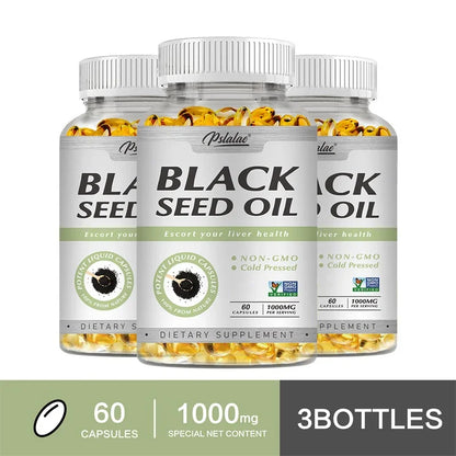 Black Seed Oil Capsules 1000mg – Supports Digestive Health, Immune Function & Brain Health, Antioxidant