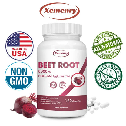 Organic Beetroot Capsules 8000mg – Supports Athletic Performance, Heart Health & Digestion