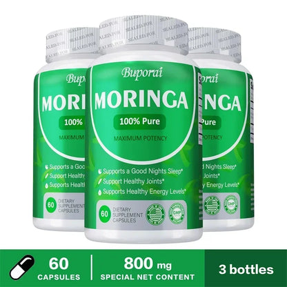 Moringa Capsules – Supports Bone, Joint & Immune Health, Boosts Energy, Endurance & Concentration