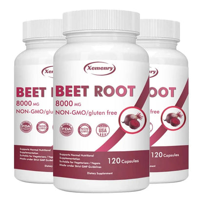 Organic Beetroot Capsules 8000mg – Supports Athletic Performance, Heart Health & Digestion