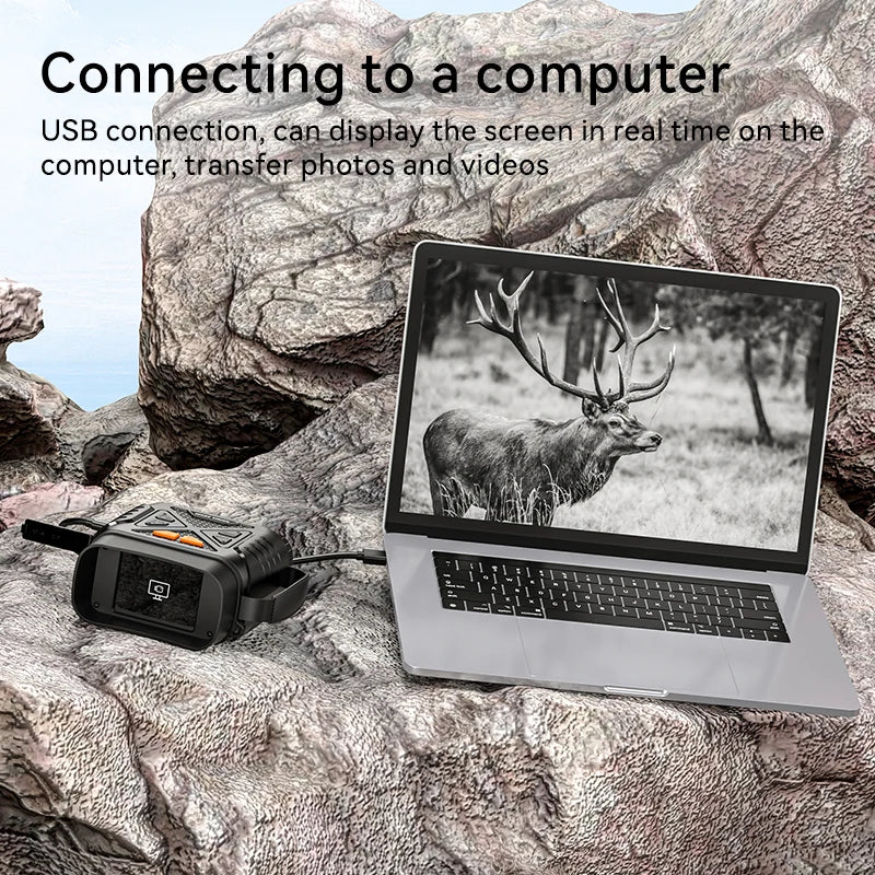 1080P Night Vision Binoculars – 10x Digital Zoom, 800m Full Dark Infrared, 2.8” IPS Screen