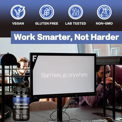 Magnesium L-Threonate Supplement – Supports Brain Health, Memory, Concentration & Cognition