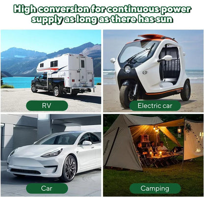 1000W Solar Panel 12V Solar Cell Kit with 10A–100A Controller | USB Output for Phone, RV, Car, Home & Camping