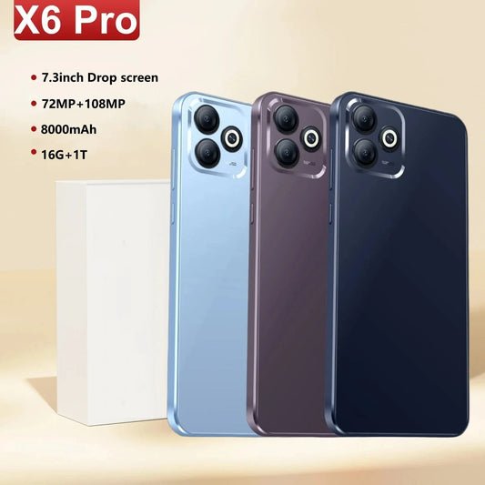 HOT 2025 new X6 Pro original intelligent 5G dual card dual standby Android 14 system global version 108MP 8000mAh battery