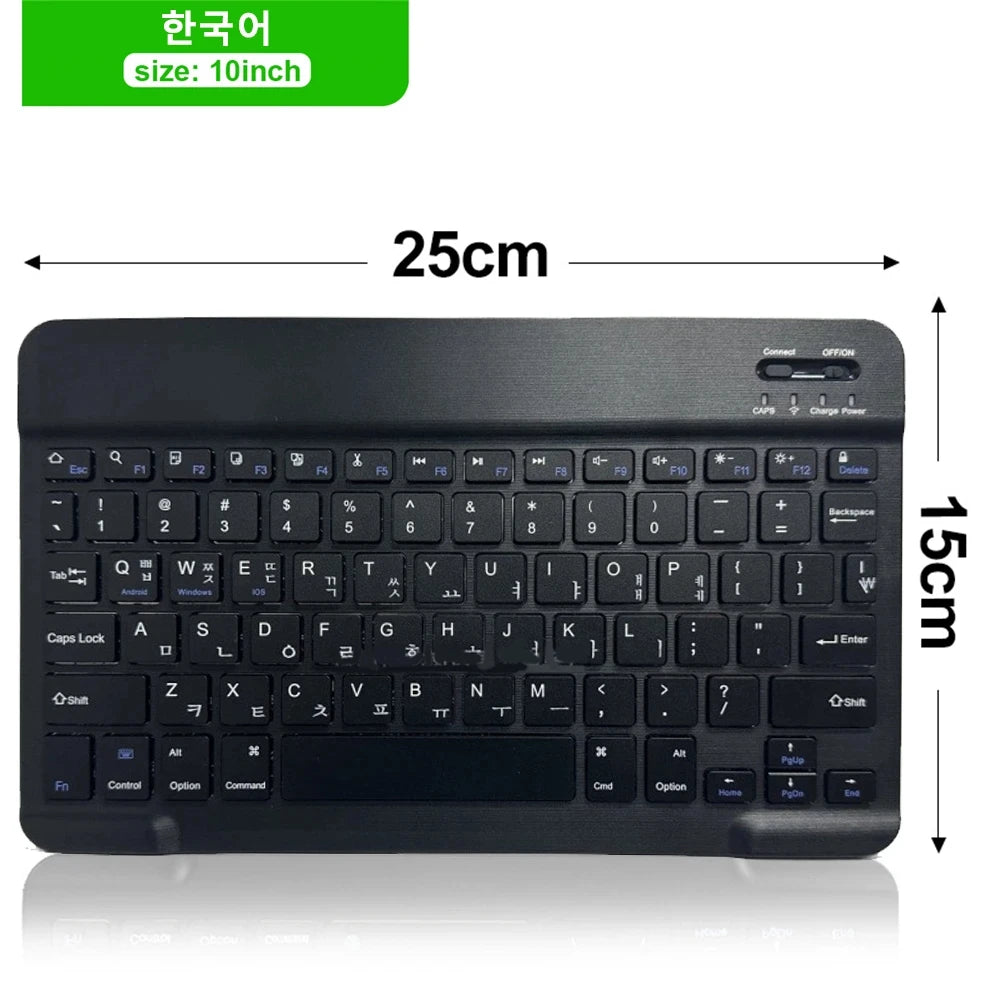 Bluetooth Wireless Keyboard & Mouse | Multilingual for iOS, Android & Windows Tablets – Compatible with iPad Air, Mini, and Pro (Spanish, Korean, Portuguese, Russian + More)