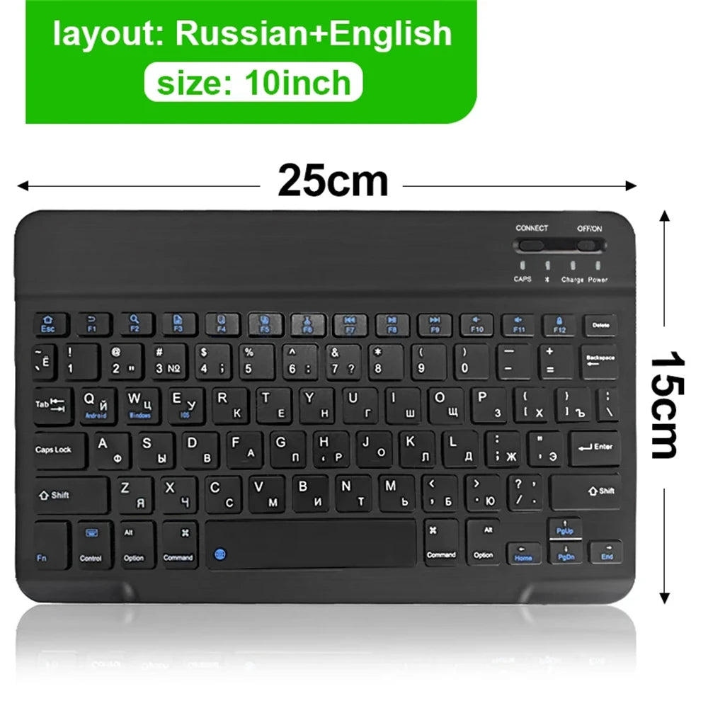 Bluetooth Wireless Keyboard & Mouse | Multilingual for iOS, Android & Windows Tablets – Compatible with iPad Air, Mini, and Pro (Spanish, Korean, Portuguese, Russian + More)