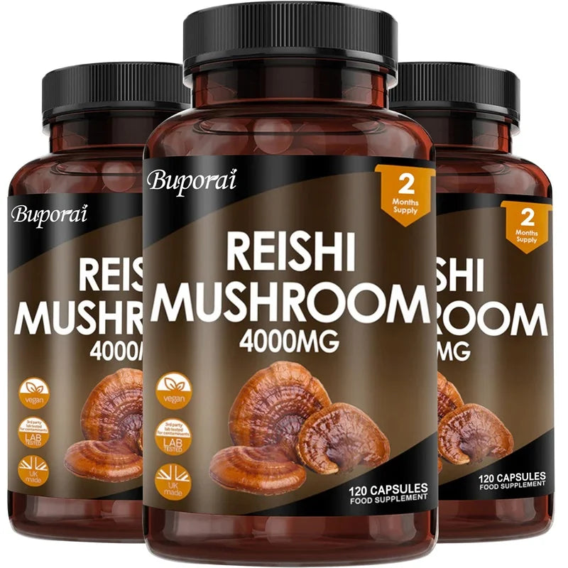 Reishi Mushroom Capsules 4000mg – Immune Support, Boosts Cellular Energy & White Blood Cell Function