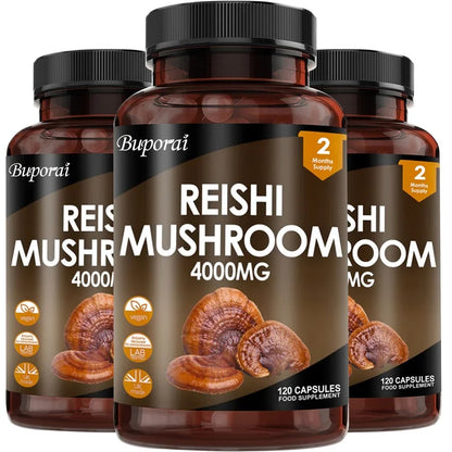 Reishi Mushroom Capsules 4000mg – Immune Support, Boosts Cellular Energy & White Blood Cell Function