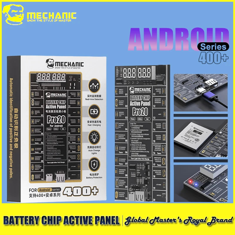 MECHANIC Pro 20 Battery Tester Activation Board with LED Display – Voltage & Current Check Tool for 400+ Android Phones