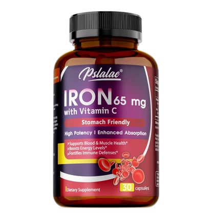 ✨ Iron Supplement 65 mg with Vitamin C – Maximized Absorption, Energy & Immune Support