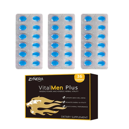 Blue Tablets – Shilajit, Ashwagandha, Black Maca & Saw Palmetto | Natural Male Vitality & Energy Enhancing Supplement
