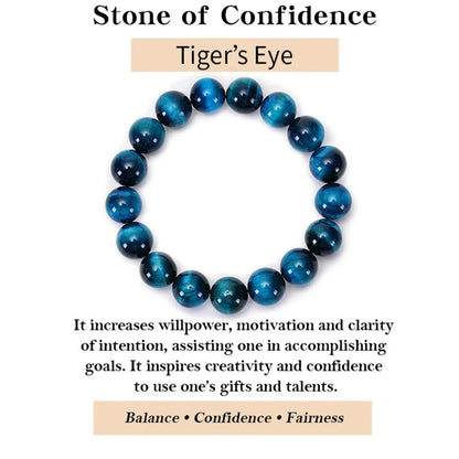 1 pulsera minimalista de cuentas de piedra de ojo de tigre azul de 6/8/10mm, pulsera de cuentas redondas de piedra Natural