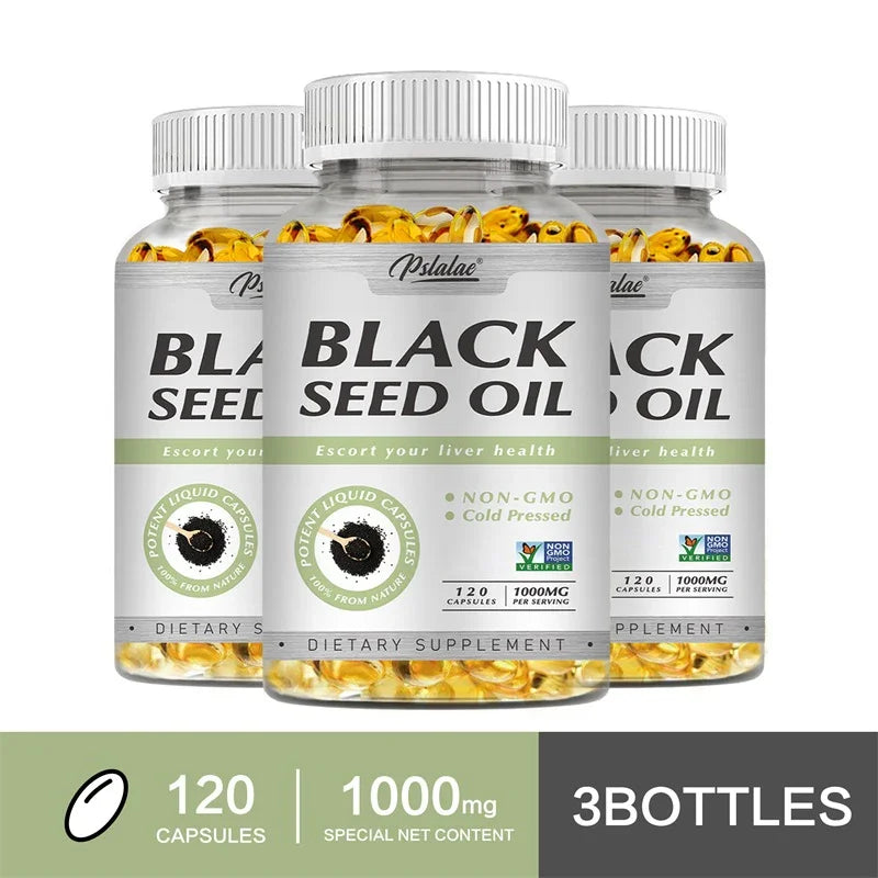 Black Seed Oil Capsules 1000mg – Supports Digestive Health, Immune Function & Brain Health, Antioxidant