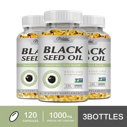 Black Seed Oil Capsules 1000mg – Supports Digestive Health, Immune Function & Brain Health, Antioxidant