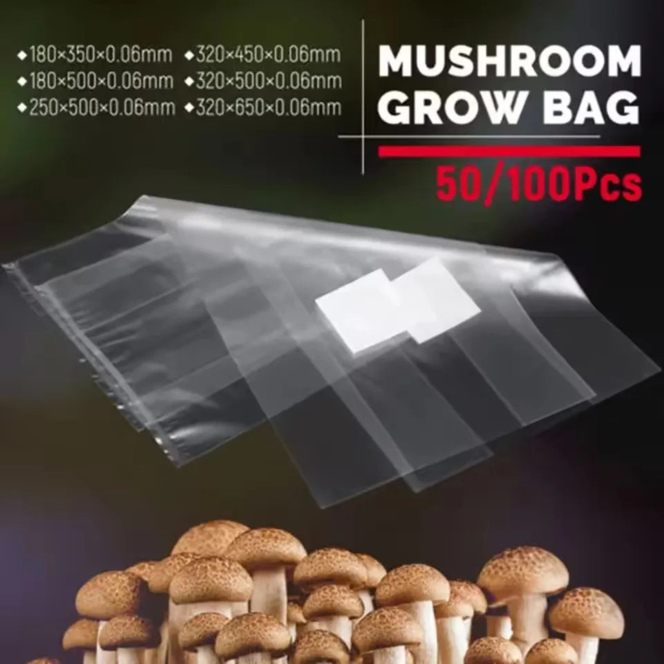 Mushroom Grow Bag, 100PCS Polypropylene Heat Resistant Bags, Ideal For Fungus And Grains, Shortened Mycelial Fermentation Cycle