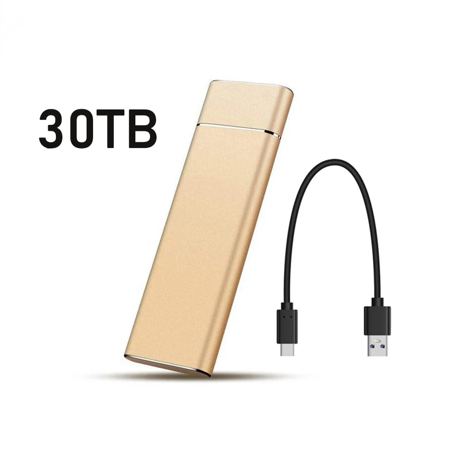 External 2TB /8TB/16TB/20TB / 30TB SSD – High-Speed Portable Solid State Drive with Type-C & USB 3.1 Interface for PC, Laptop & Mac