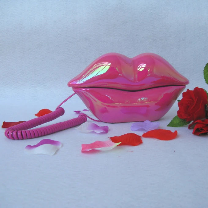 Corded Landline Home Phone – Funny Novelty Lips Telephone with Real Wired Connection for Home, Office & Gift Décor