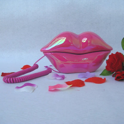 Corded Landline Home Phone – Funny Novelty Lips Telephone with Real Wired Connection for Home, Office & Gift Décor