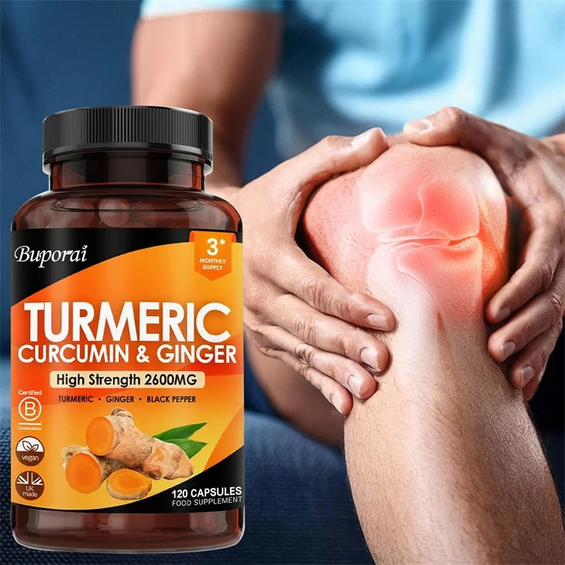 ✨ 3-in-1 Turmeric Ginger & Pepper 2600 mg – Joint, Digestive & Immune Support