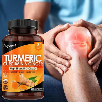 ✨ 3-in-1 Turmeric Ginger & Pepper 2600 mg – Joint, Digestive & Immune Support