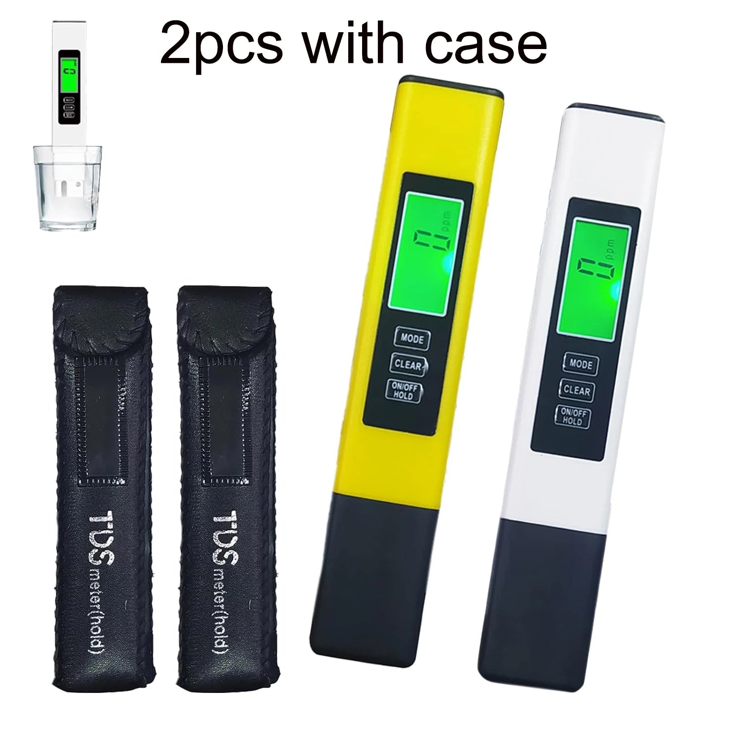 3 in 1 TDS Meter Digital Water Quality Tester, EC/Temperature 0-9990 ppm, Portable with Carrying Leather Case for Drinking