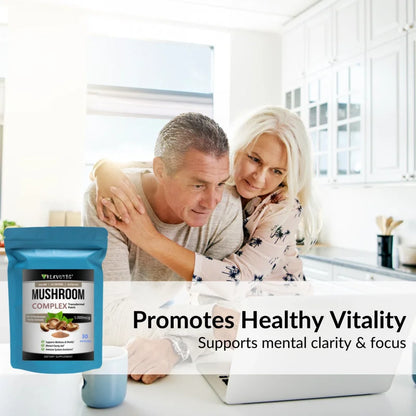 10x Mushroom Complex Transdermal Patches – Lion’s Mane, Reishi, Shiitake & 10 Mushroom Blend, Immune & Cognitive Support, 1-Month Supply