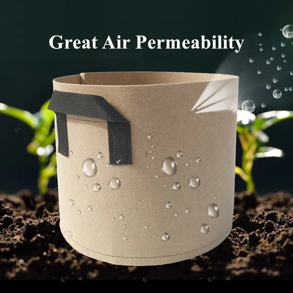 Garden Vegetable Plant Grow Bags, 1/2/3/5/7/10/12Gallons Thickened Non-Woven Grow Bags Aeration Fabric Pots with Handles