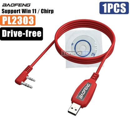 🔌 Baofeng USB Programming Cable – PL2303 / CH340 Chip | Plug-and-Play for DM-32, UV-32, Quansheng TK11 Series (Win11 Compatible)