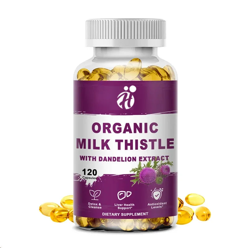 ✨ Milk Thistle Liver Detox Capsules – Antioxidant & Cleansing Support