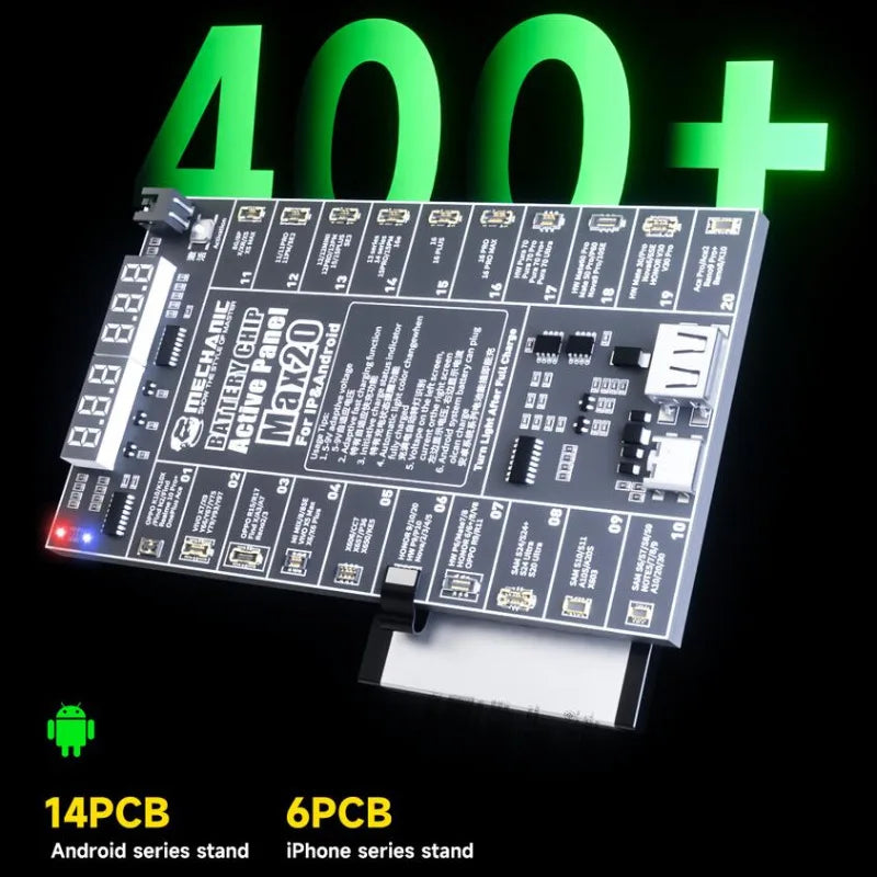 MECHANIC MAX20 Smart Battery Charger Chip – One-Click Activation & Real-Time Detection with Dual Port Type-C / USB for Android & iPhone