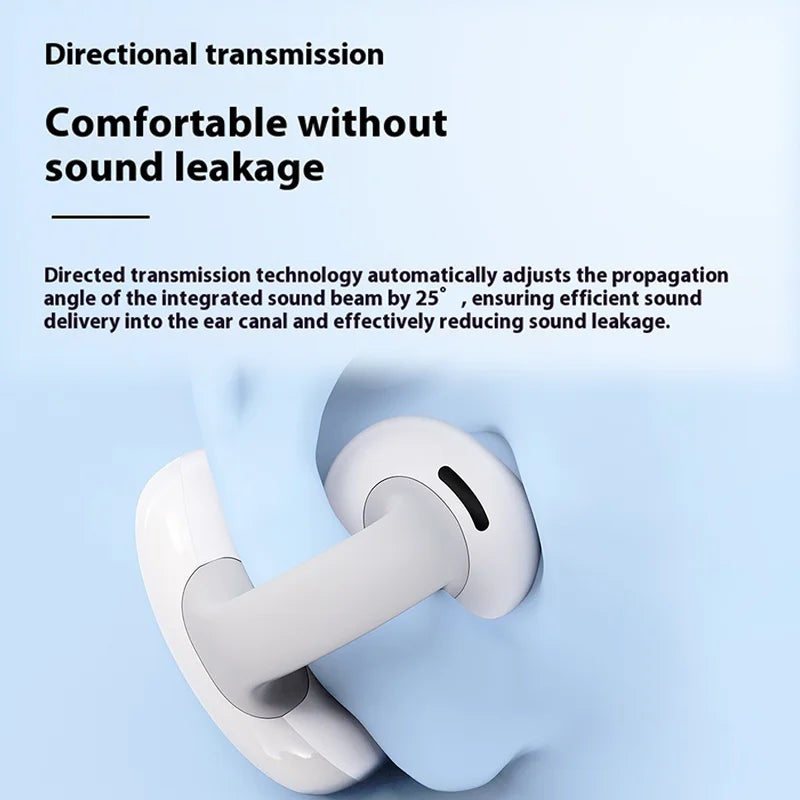 2025 Clip-On Open-Ear Bluetooth Earphones – 3D Sound OWS Sport Wireless Headset for Running, Gym & Everyday Use