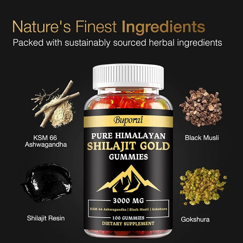 Shilajit Gummies – Boosts Energy, Mood, Immunity & Digestive Health – Himalayan Sourced