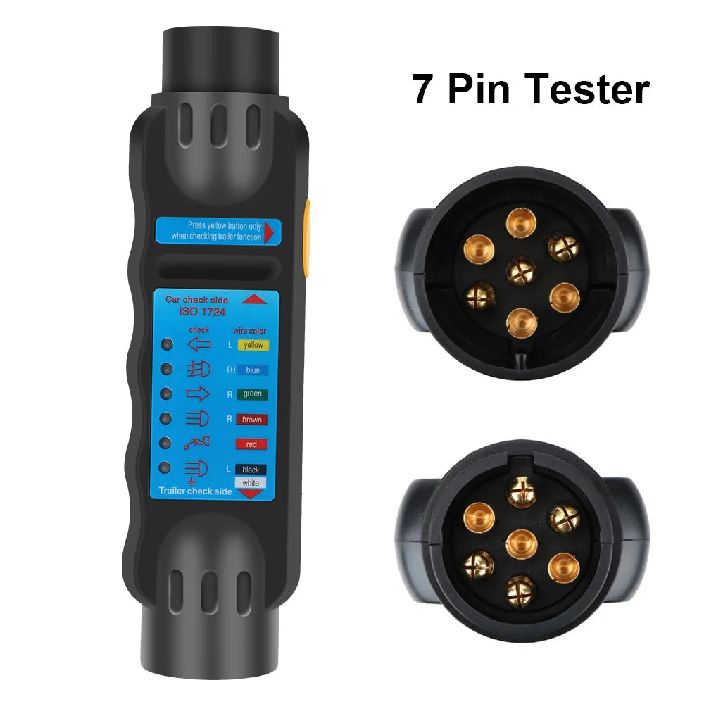 7 / 13 Pin Plug Socket 12V Trailer Tester Wiring Circuit Light Test Car Truck RV Caravan Accessories Diagnostic Tools Universal