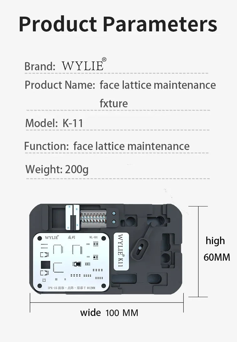 Mechanic F-FIx WYLIE K11 Phone Dot Matrix Repair Fixture for Phone X-15PM Face ID  Lattice Repair BGA Reballing Stencil Platform