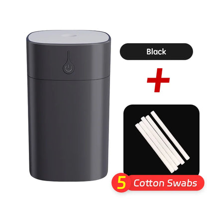 USB Mini Air Humidifier 400ml – Ultrasonic Aroma Essential Oil Diffuser for Home & Car with LED Color Lamp