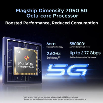 DOOGEE S200 5G Rugged Phone – 6.72" 120Hz Display, 12GB+256GB, 100MP AI Camera, 10100mAh Battery (Android 14, NFC)